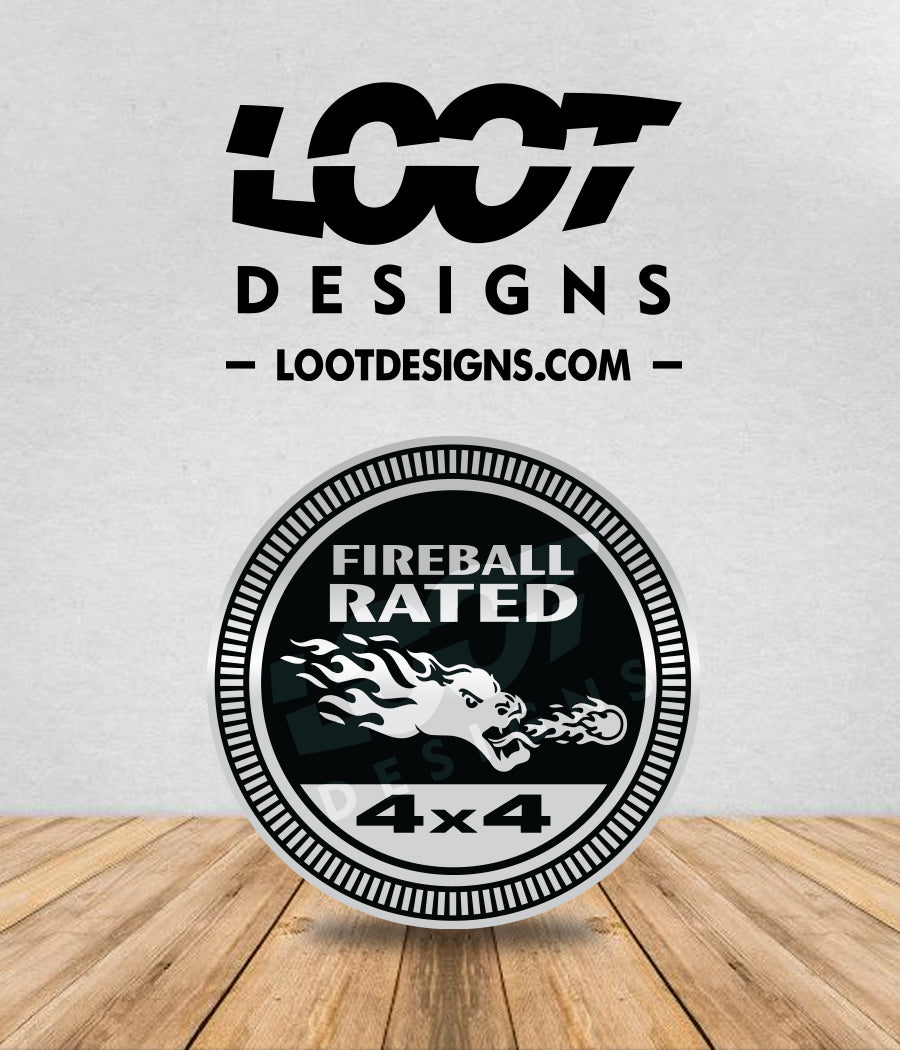 FIREBALL RATED Badge for Offroad Vehicle