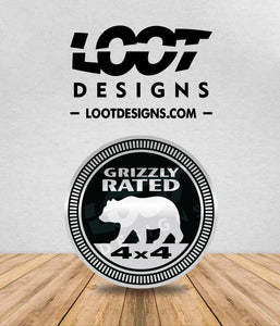 GRIZZLY RATED Badge for Offroad Vehicle
